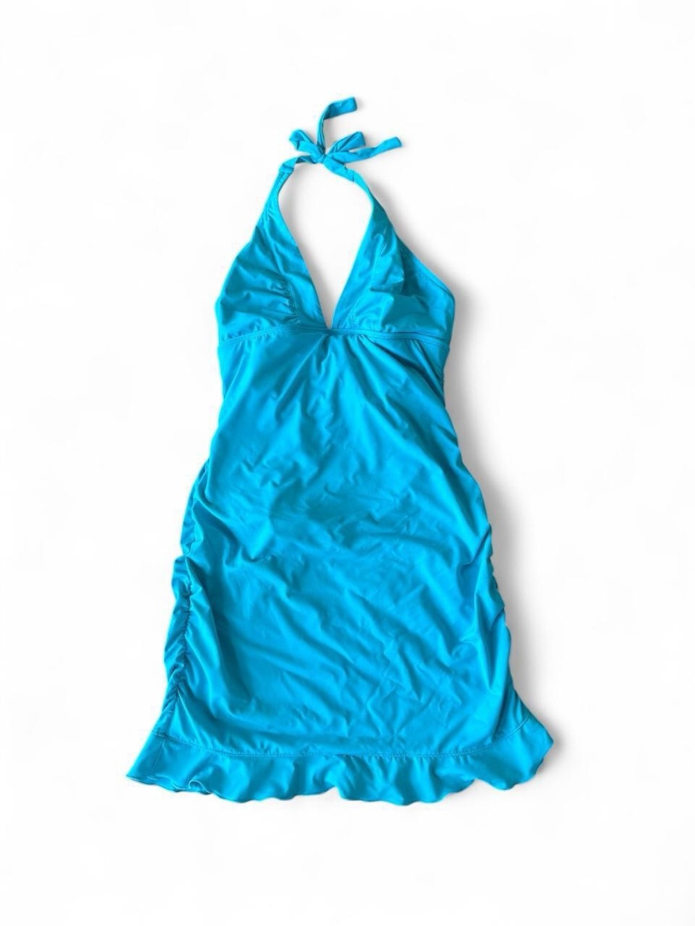 Athleta Blue Halter Neck Swim Dress Athletic Dress Women’s Size S